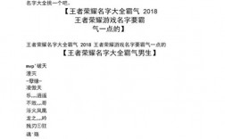 王者荣耀霸气名字有哪些？(霸道王者荣耀游戏名字大全男)