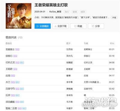 王者荣耀主播常用的背景音乐？(王者荣耀,歌曲)-图1