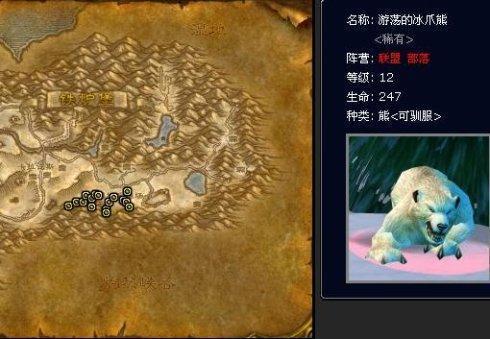 WOW稀有的白熊的坐标是什么？魔兽世界稀有熊-图3